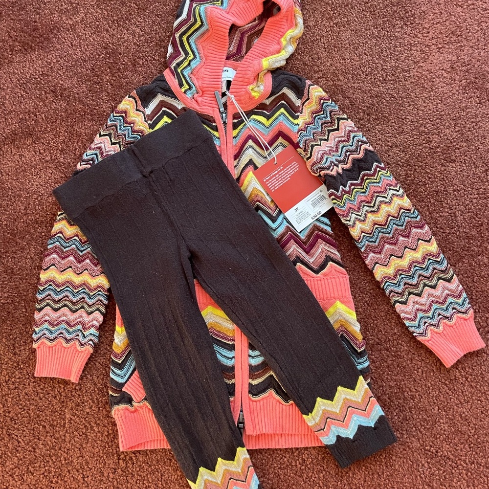 Missoni for Target 3T set, full zip hooded sweater NWT, leggings preloved, FALL!